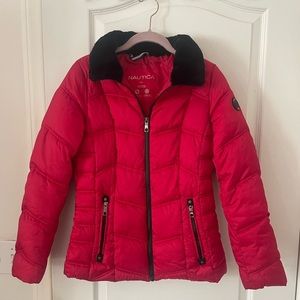 ❄️NAUTICA  SLIMMING PUFFER !!! PLUSH LINED DETACHABLE HOOD  THUMBHOLES